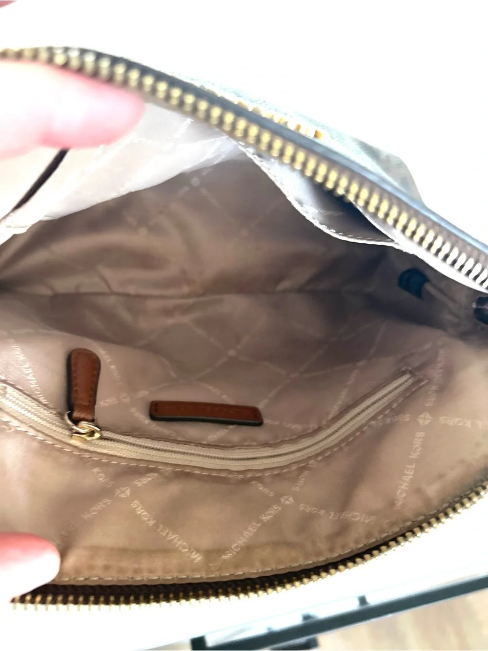 Michael Kors Cindy Signature Logo Dome Crossbody Bag